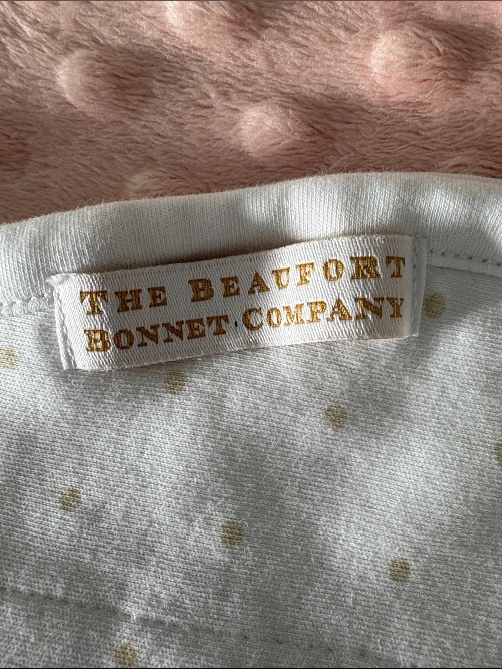 White and Gold Dot Baby Burp Bib - Soft Pima Cotton